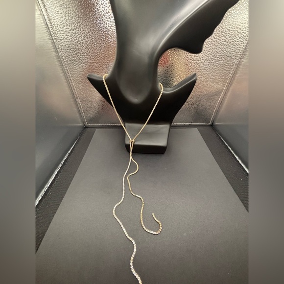 Elegant Gold and CZ Lariat - Picture 4 of 4